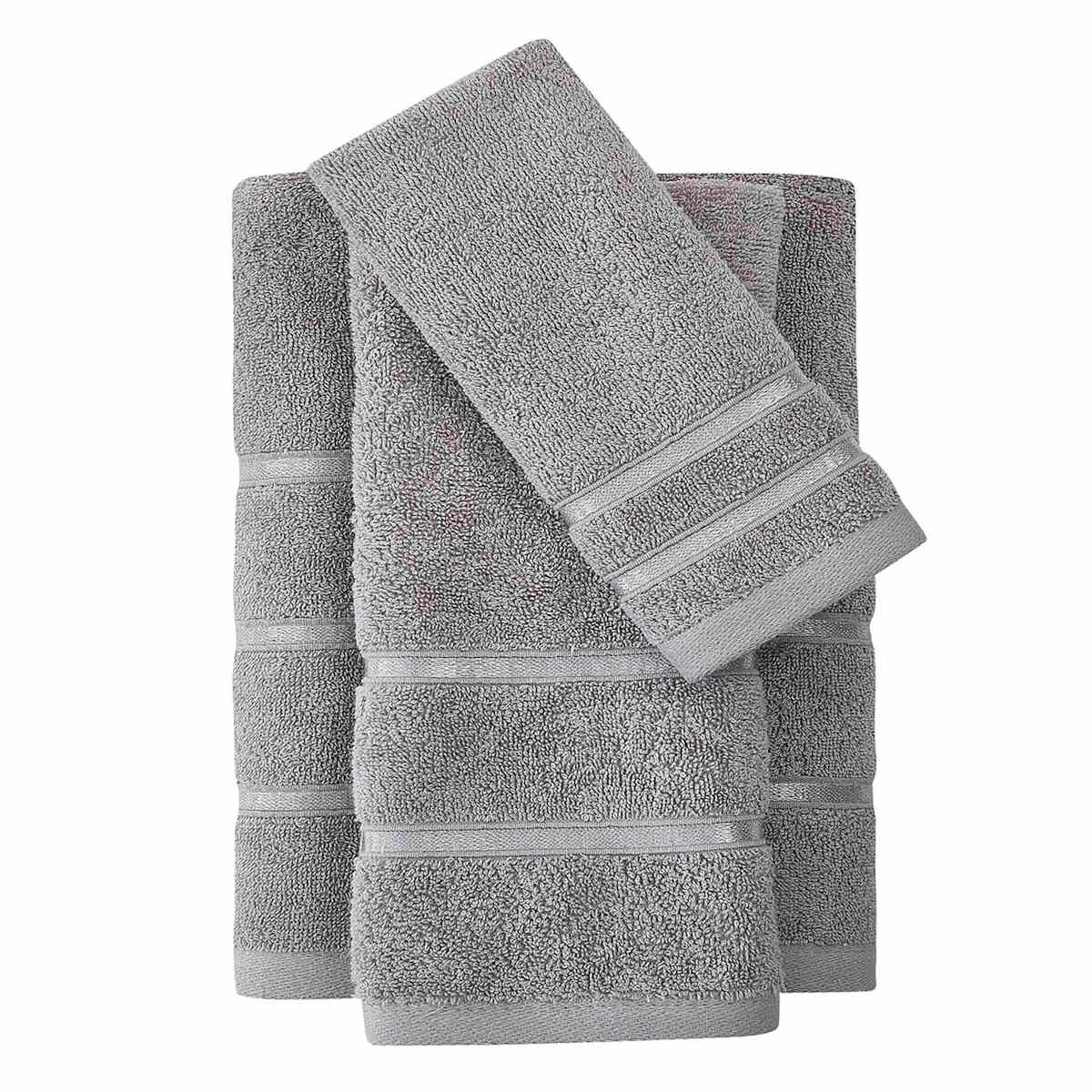 Silver decorative bath towels deals