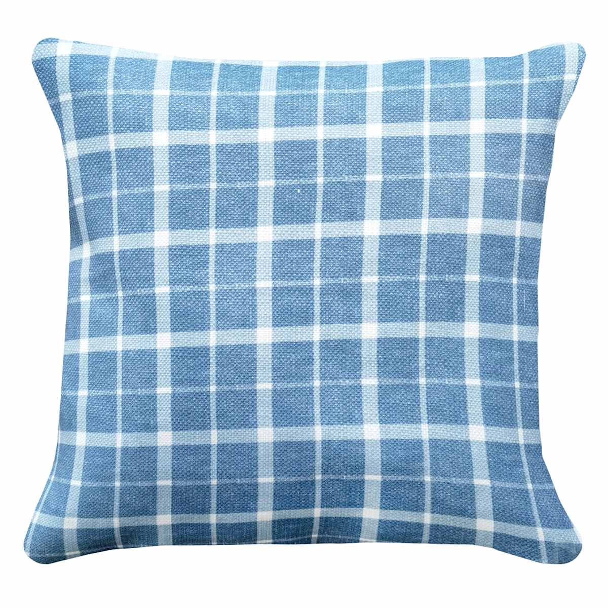 Ty Pennington Light Blue Windowpane Throw Pillow 18