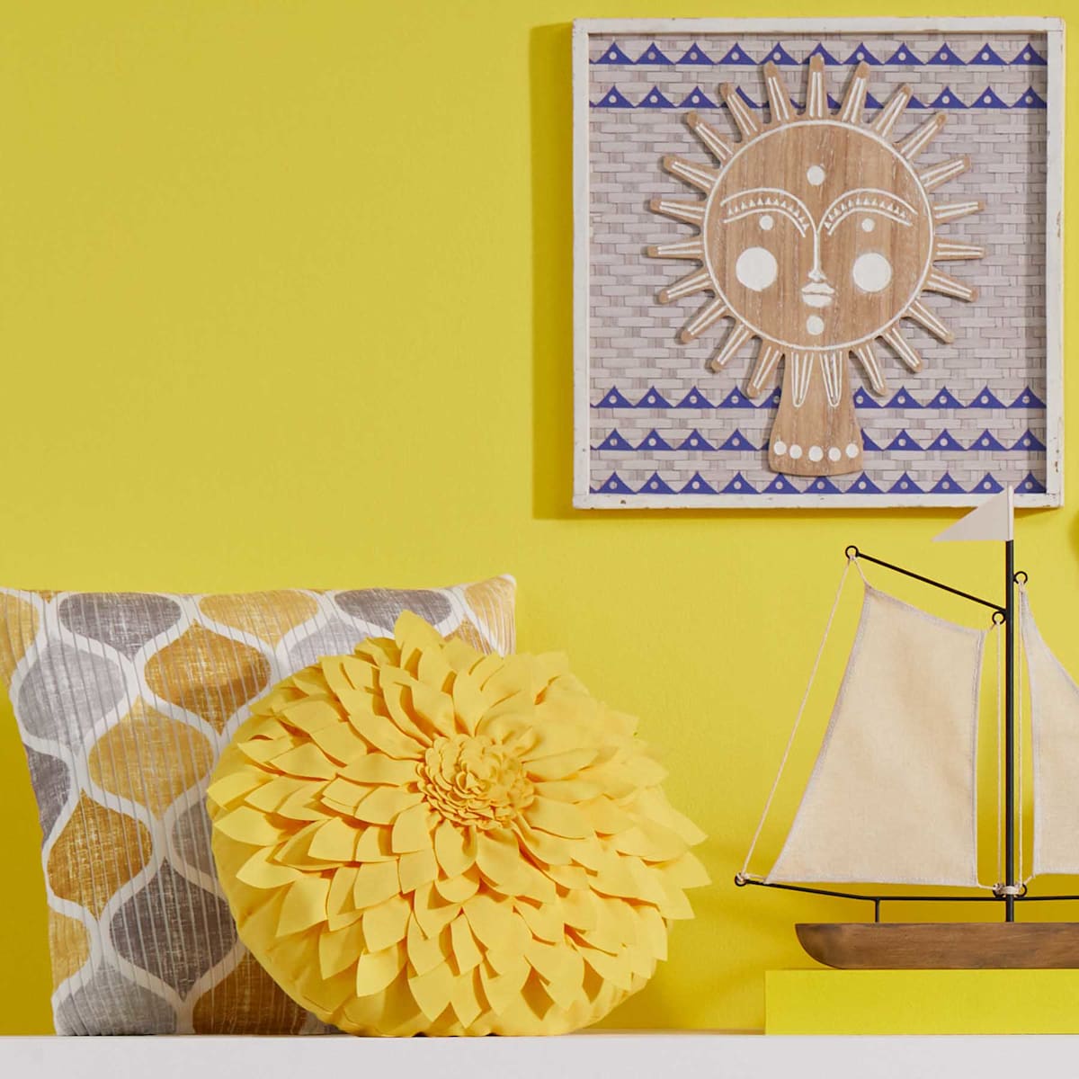 Hollis Yellow Grey Pleated Throw Pillow 18