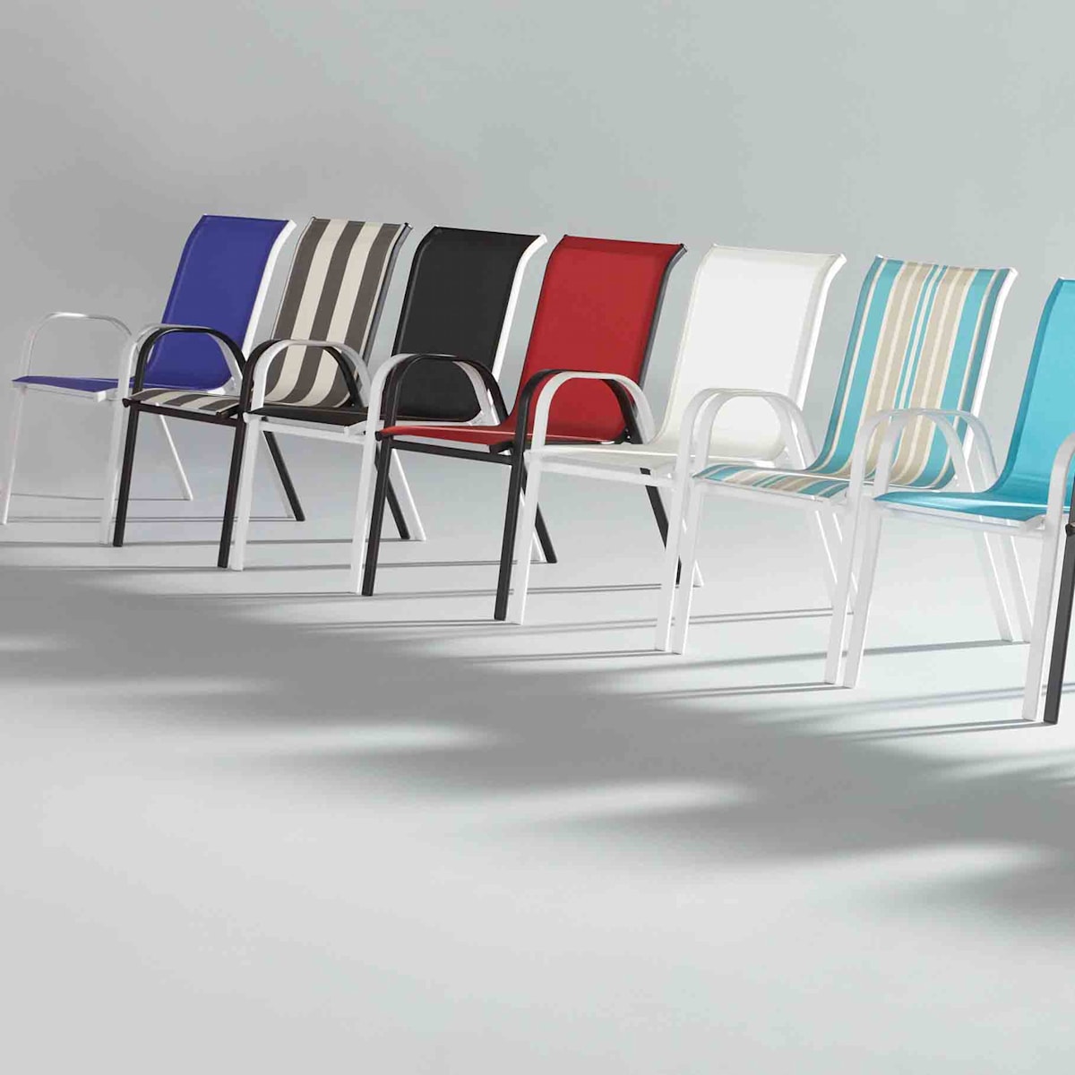 Stackable Black Sling Patio Chair At Home