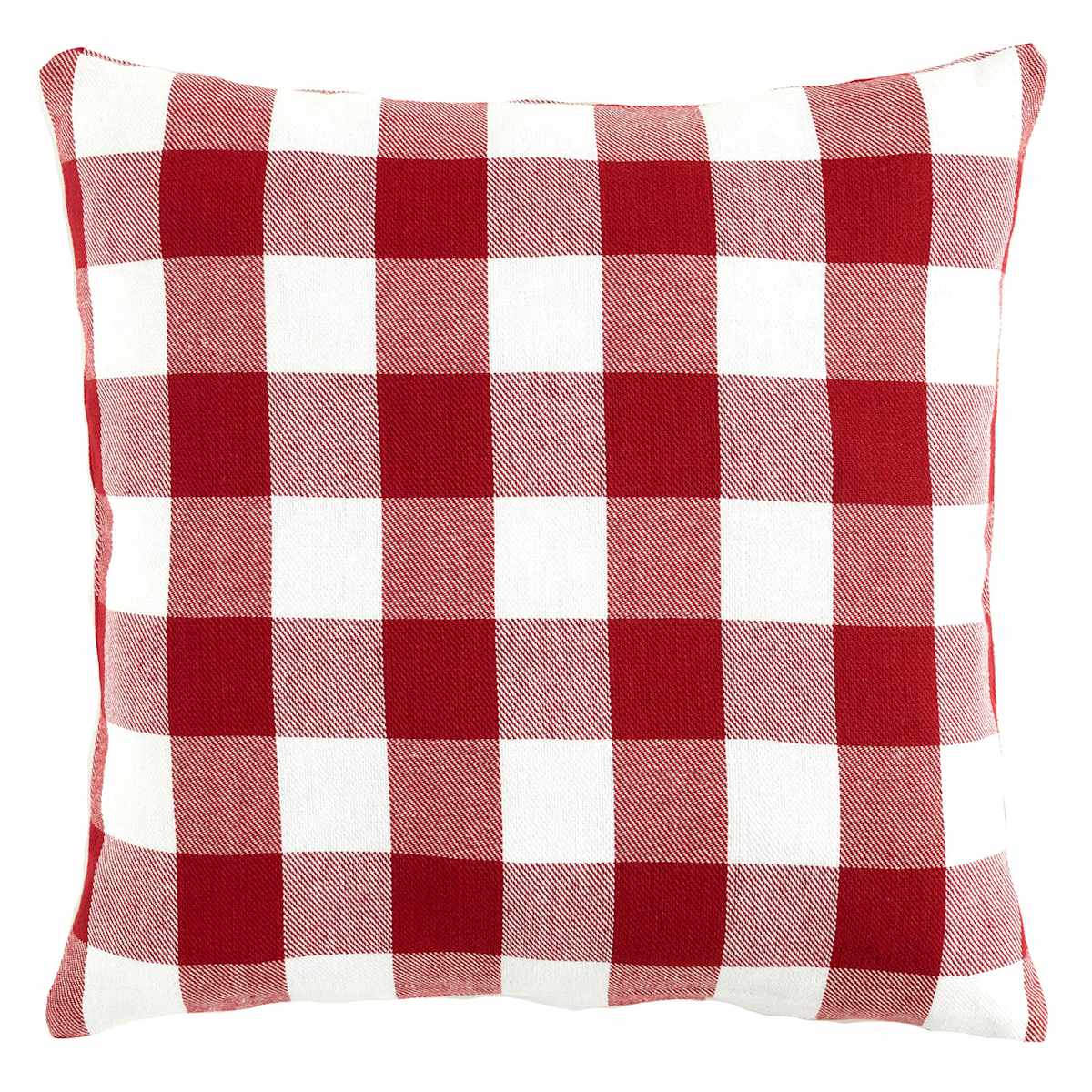Red White Buffalo Plaid Throw Pillow 18