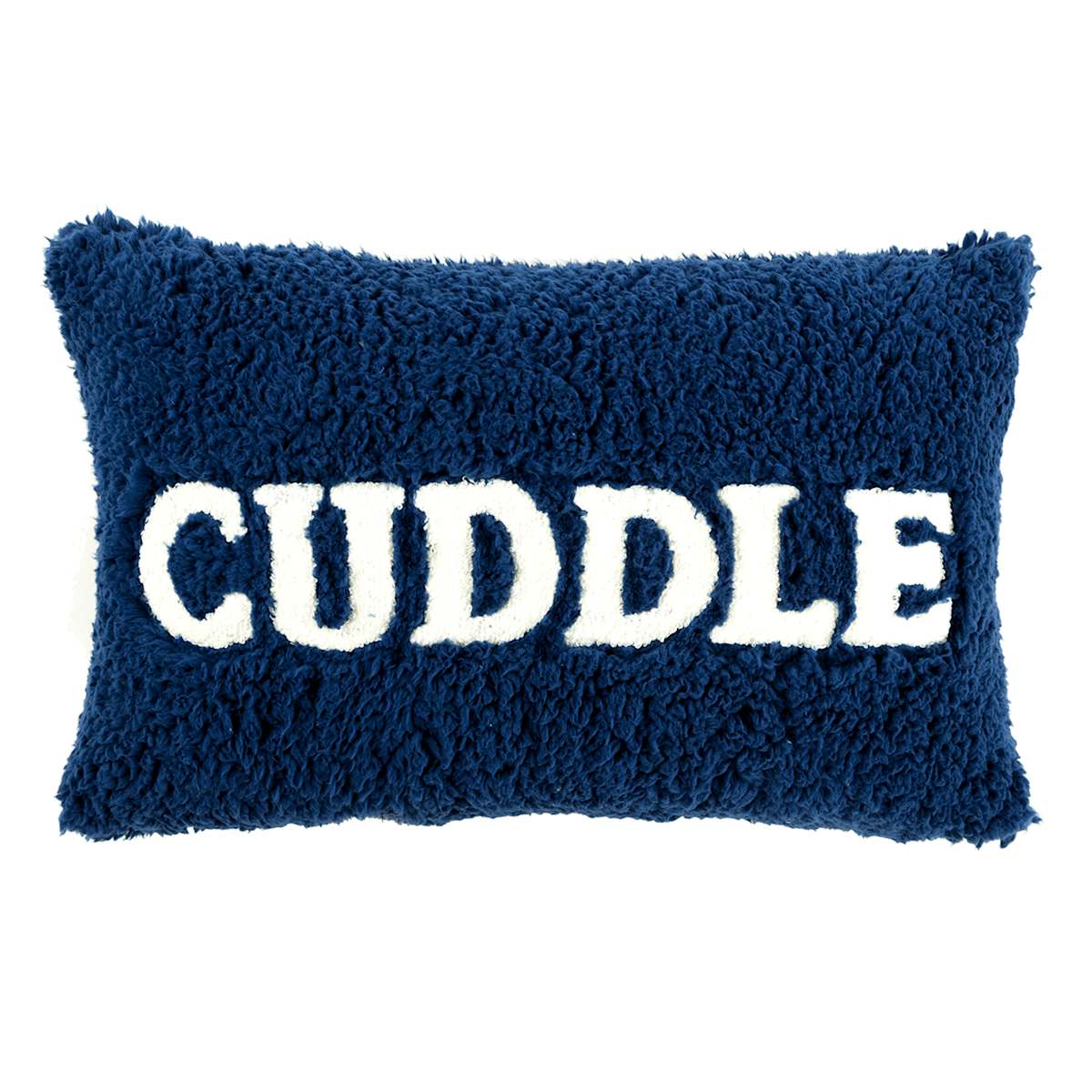 Navy Sherpa Cuddle Oblong Throw Pillow 13x20