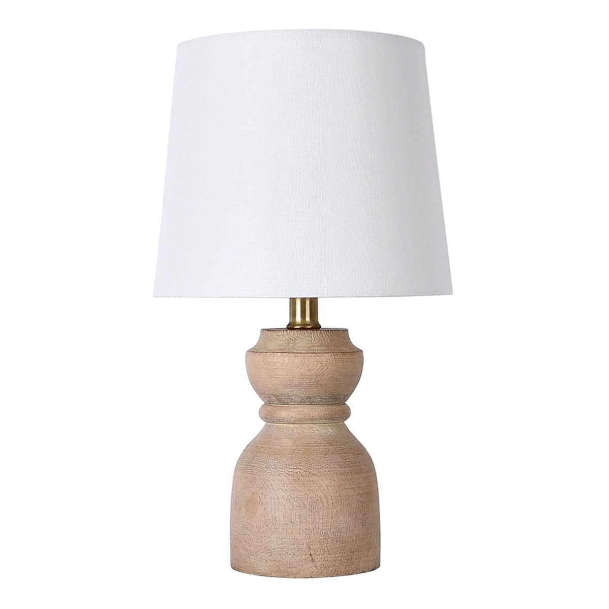 Honeybloom Natural Wood Turned Accent Lamp with Shade 15.5