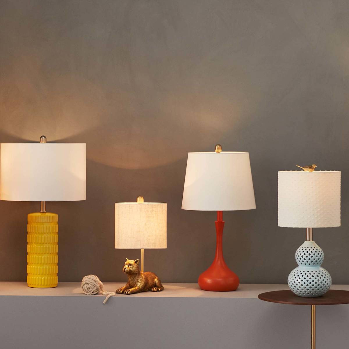 Orange lamp base top