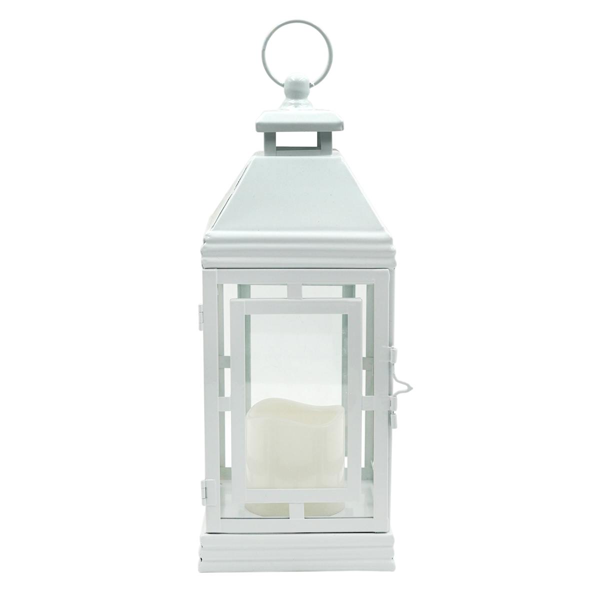 Providence White LED Metal Lantern 13.4