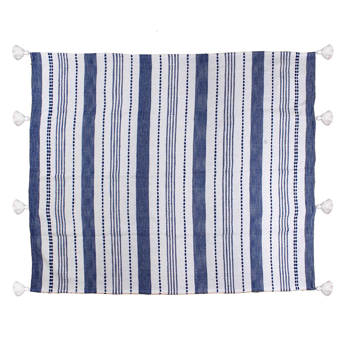 Navy throw blanket with tassels 2025
