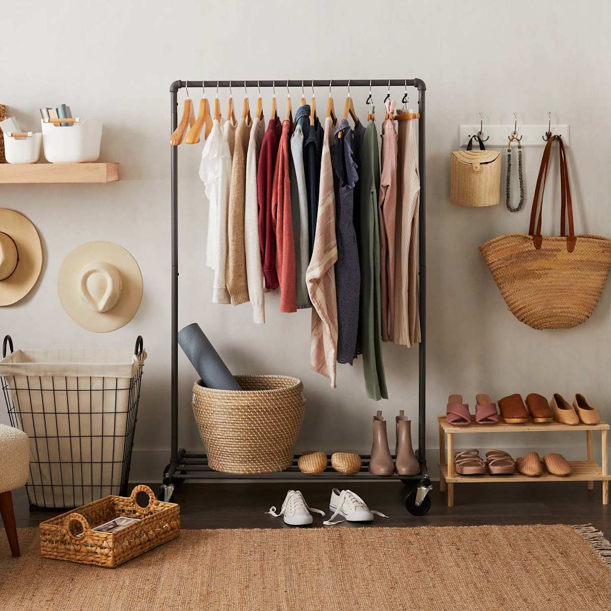2 Tier Natural Wooden Shoe Rack At Home