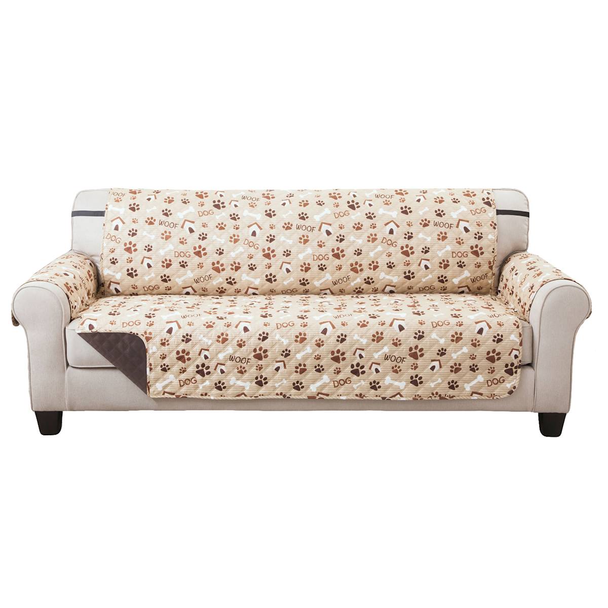Chocolate Tan Pet Print Sofa Furniture Pad