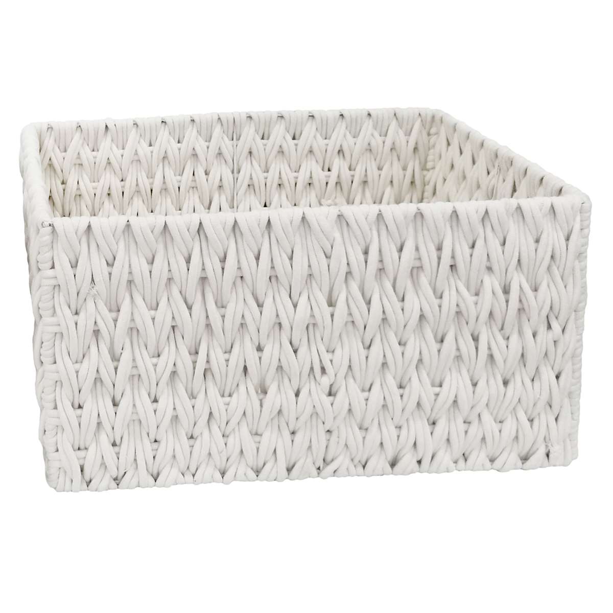Chunky White Rectangle Fabric Storage Basket Extra Large