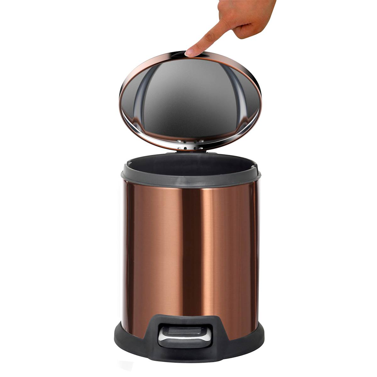 Copper Stainless Steel Round Pedal Trash Can 5l