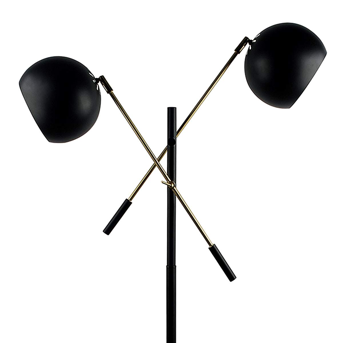 Crosby St. Black 2-Light Finish Floor Lamp with Metal Dome Shade, 60