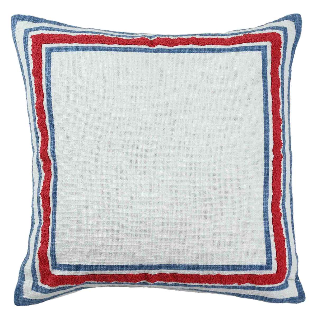 Red white and blue outdoor pillows top