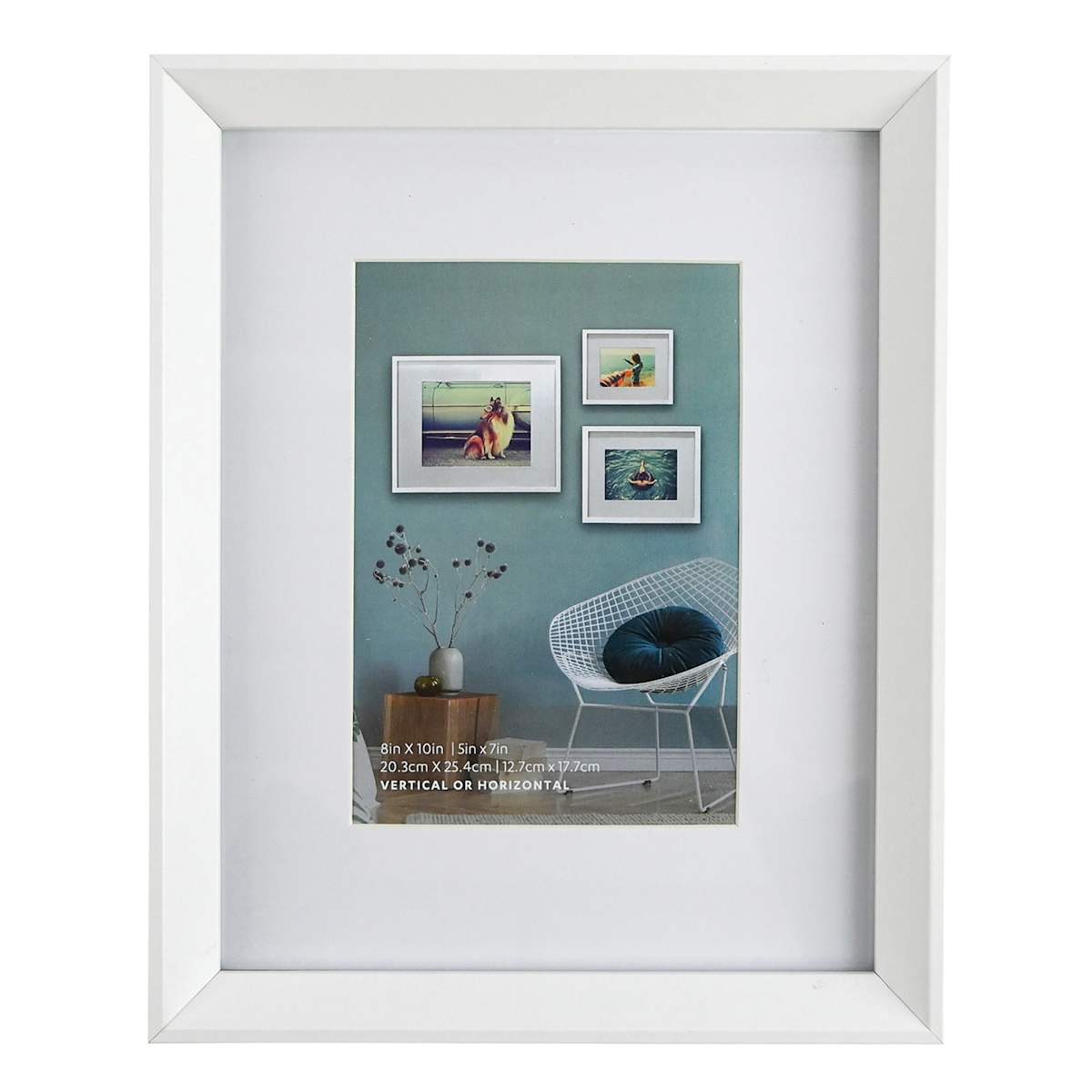 8x10 Matted to 5x7 Wall Frame White
