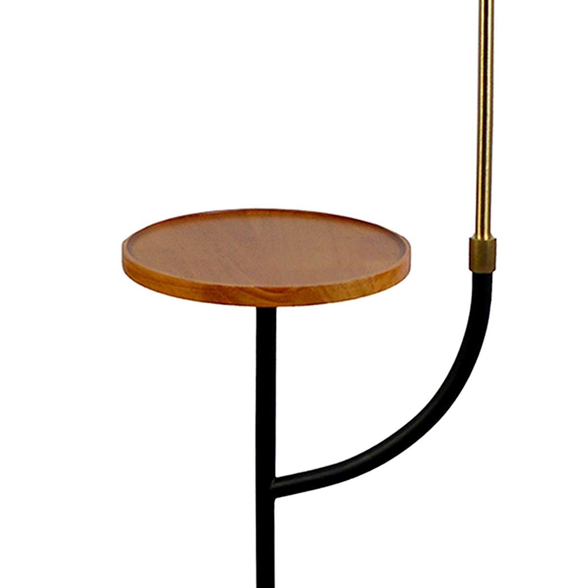 at Home Metal with Wooden Shelf Floor 10 x 58.8 x 10 Gold Lamp with Shade