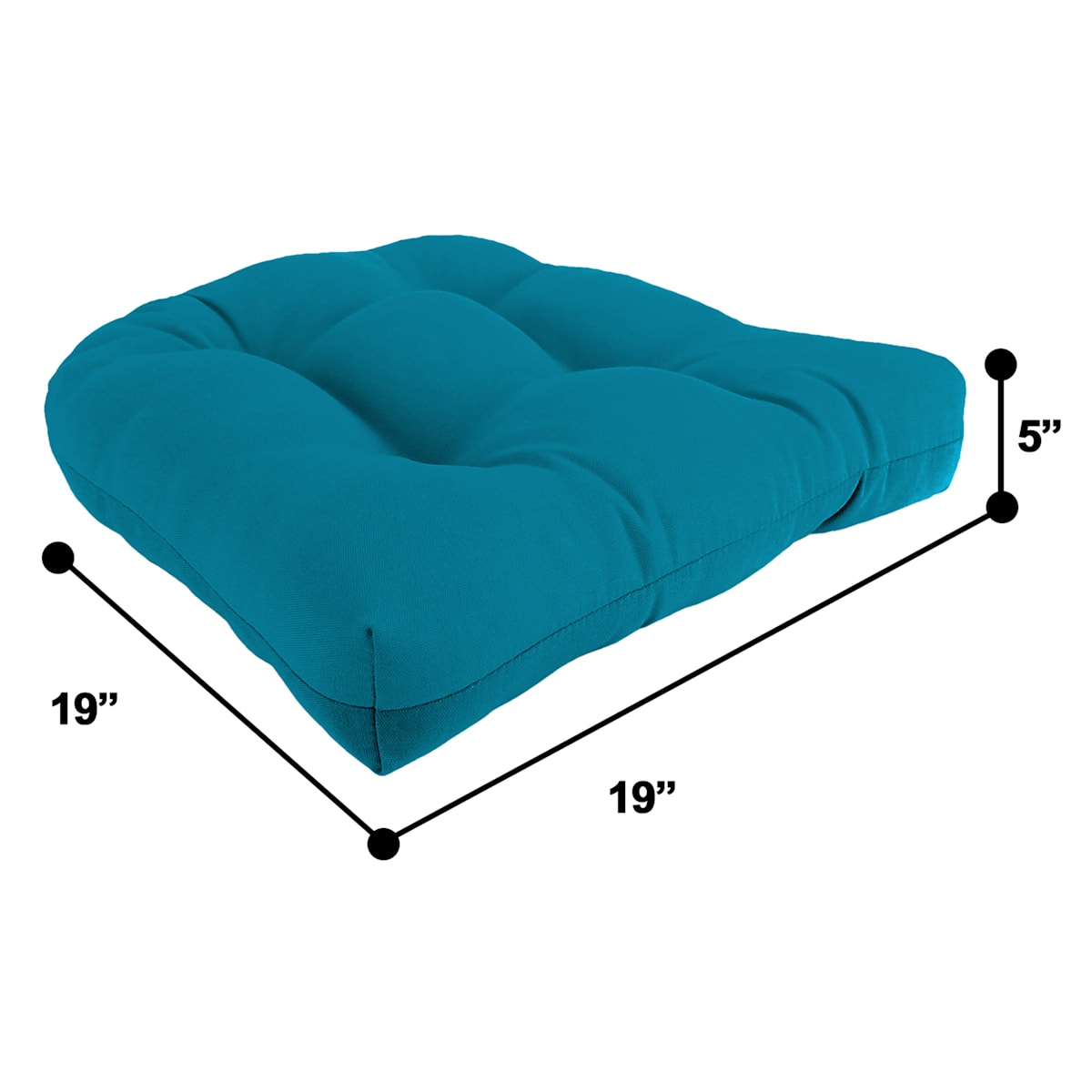 Turquoise Canvas Outdoor Wicker Seat Cushion