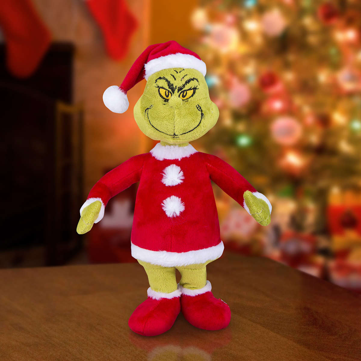 Grinch in Santa Suit Plush Waddler 10in Christmas Indoor Decor At Home