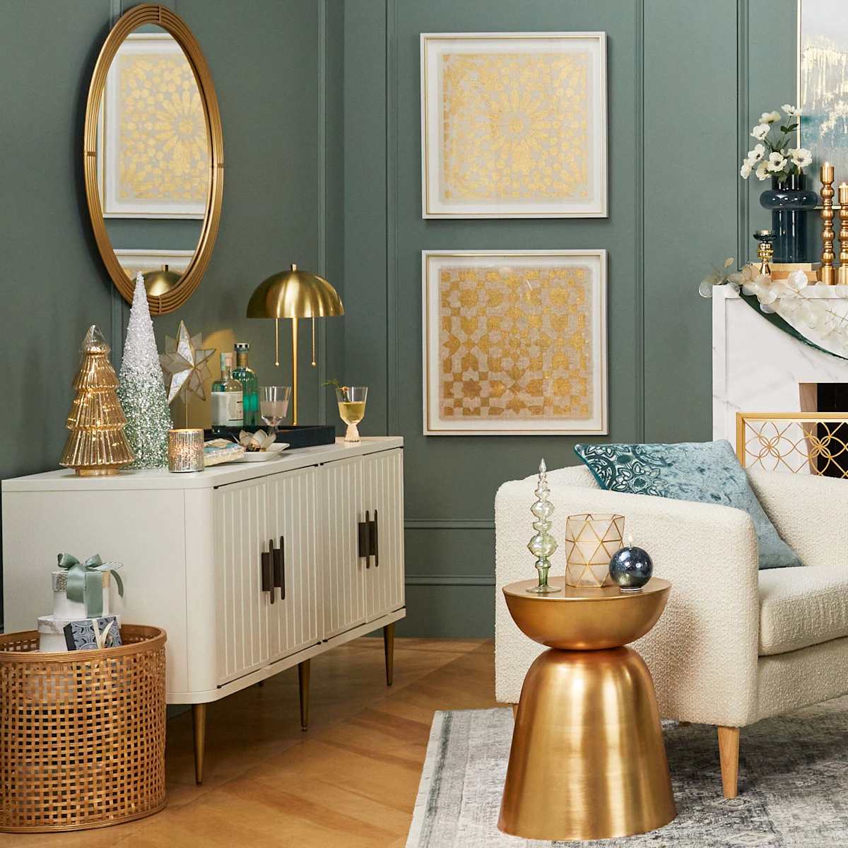 Tracey Boyd Gold Dome Table Lamp with Shade 21