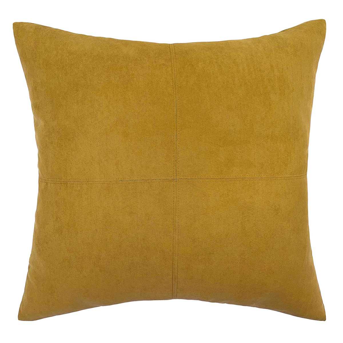 Turmeric Yellow Faux Suede Throw Pillow 24