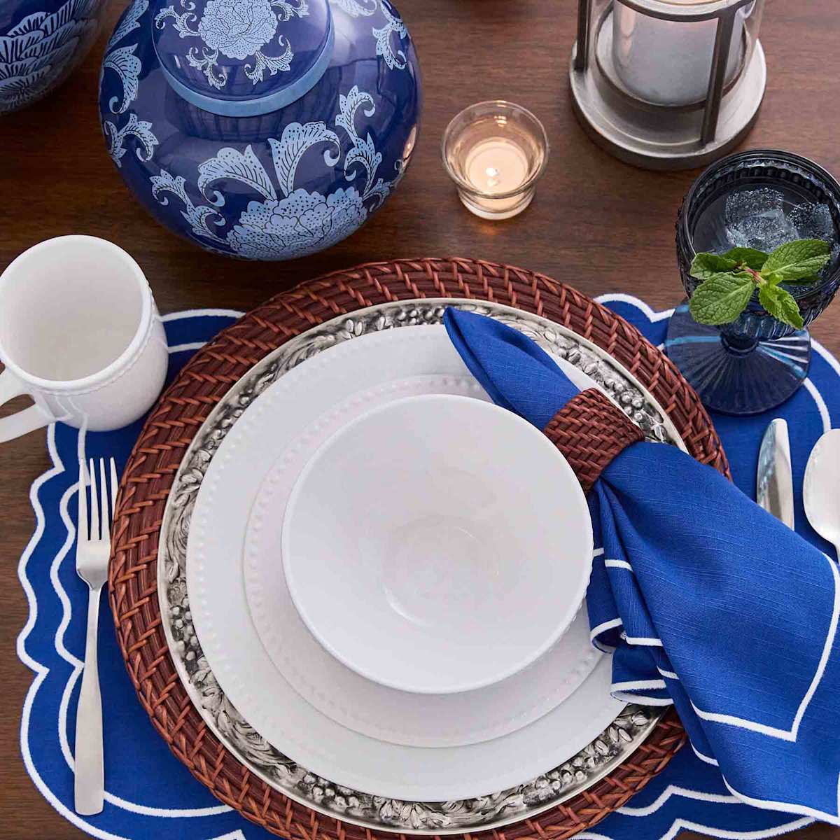 at Home Providence Bead Dinner Plate 10.5 x 1.5 x 10.5 White