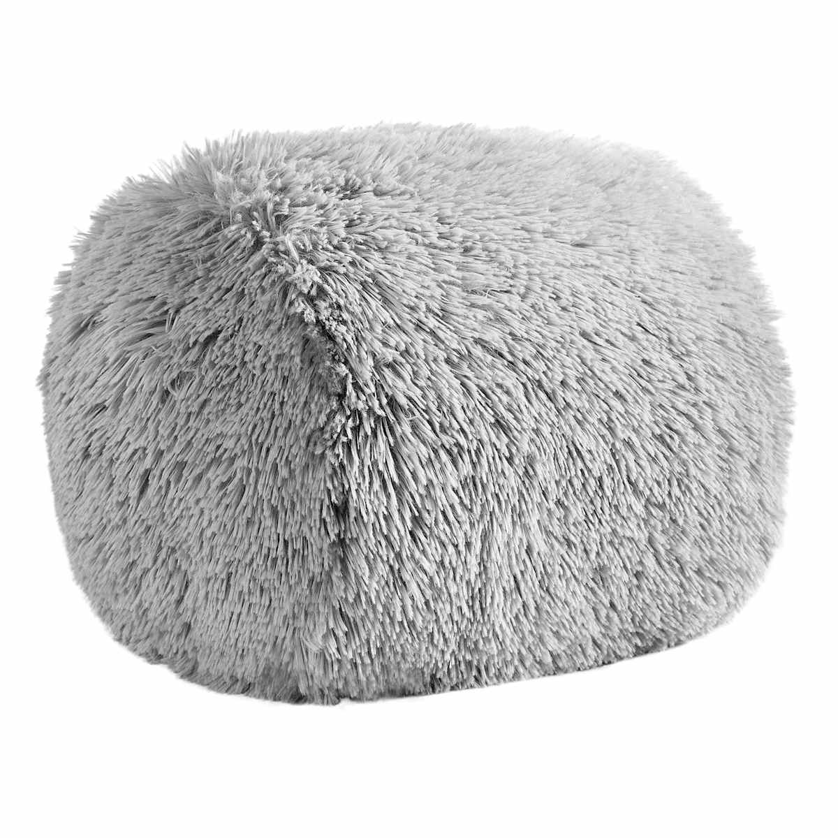 Grey fuzzy throw pillow online