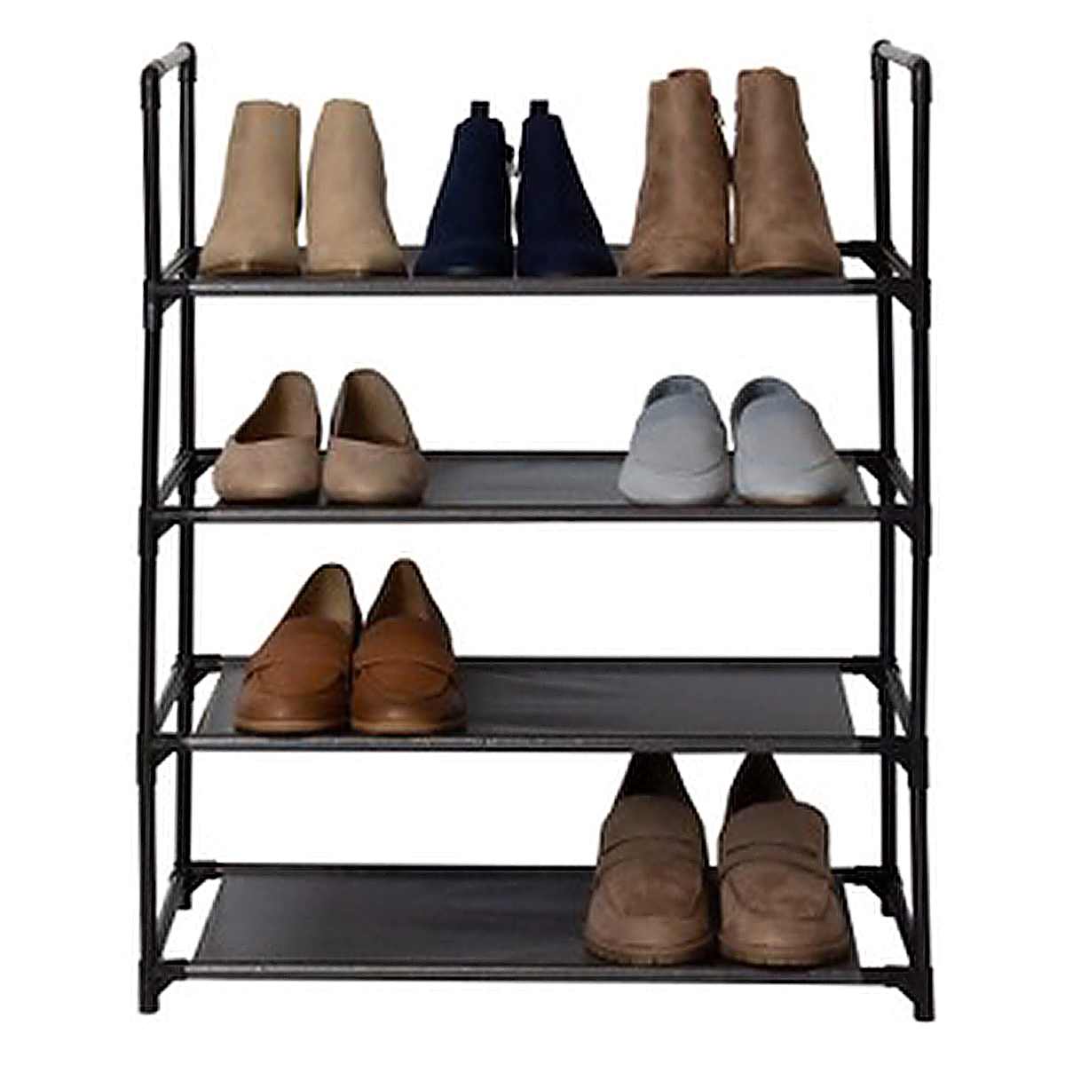 4 Tier 12 Pair Shoe Rack Grey At Home