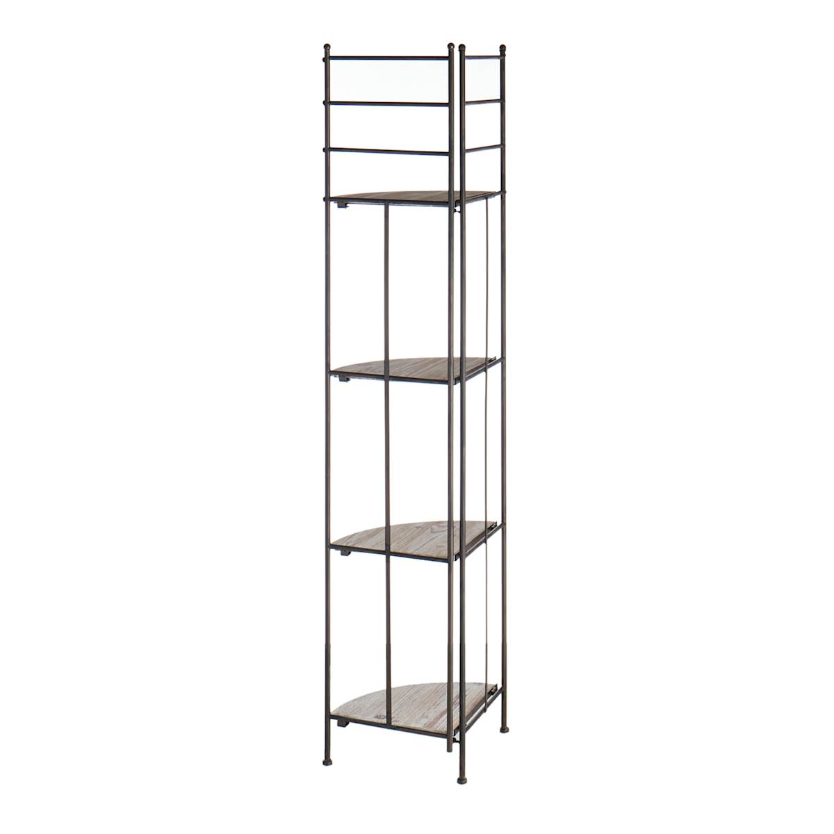 Corner Rack with Wood Shelves At Home