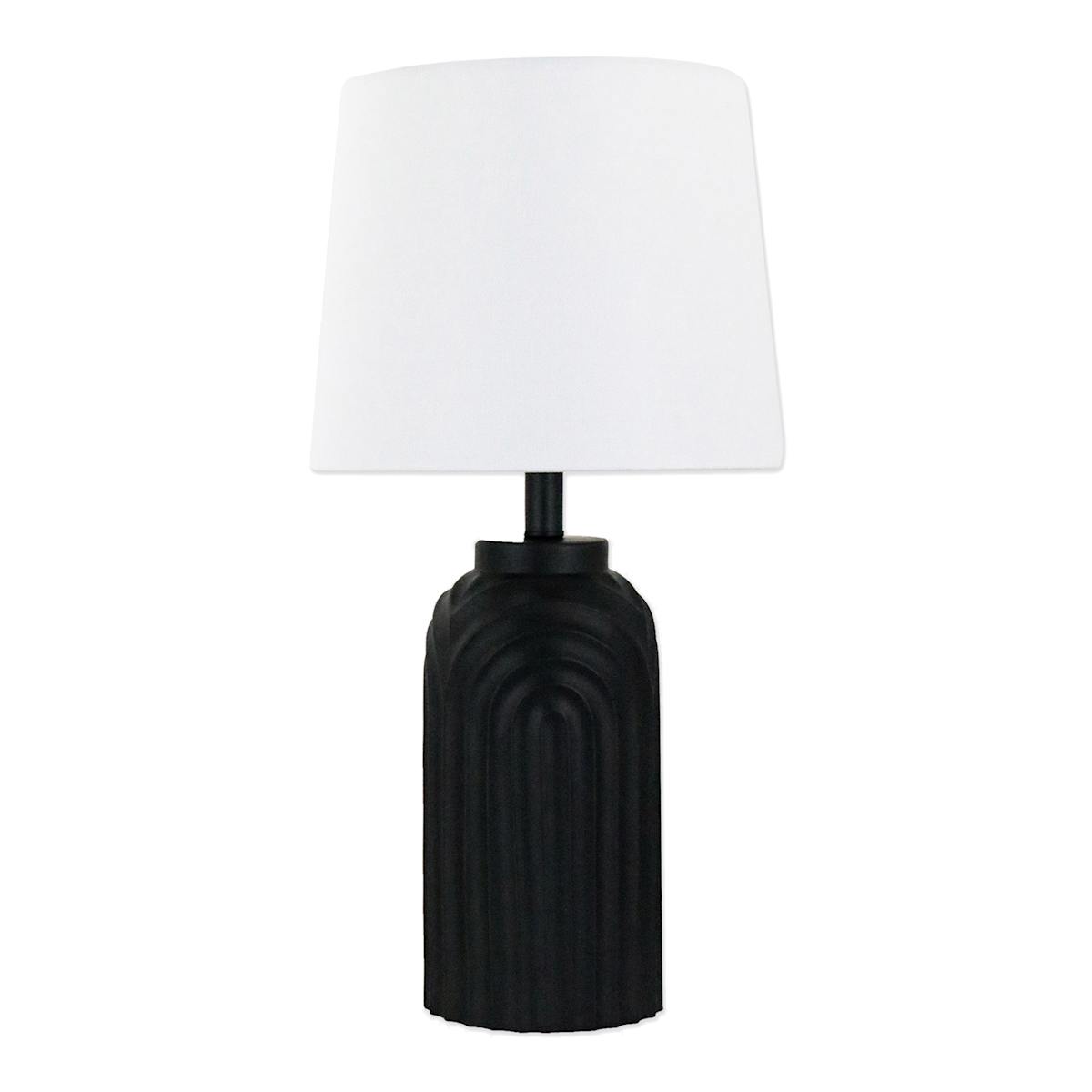 Silver table lamp with black shade on sale
