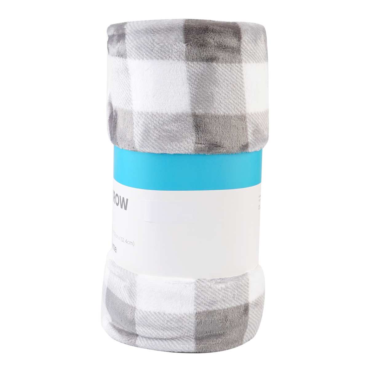 Grey White Buffalo Plaid Plush Throw Blanket 50x60