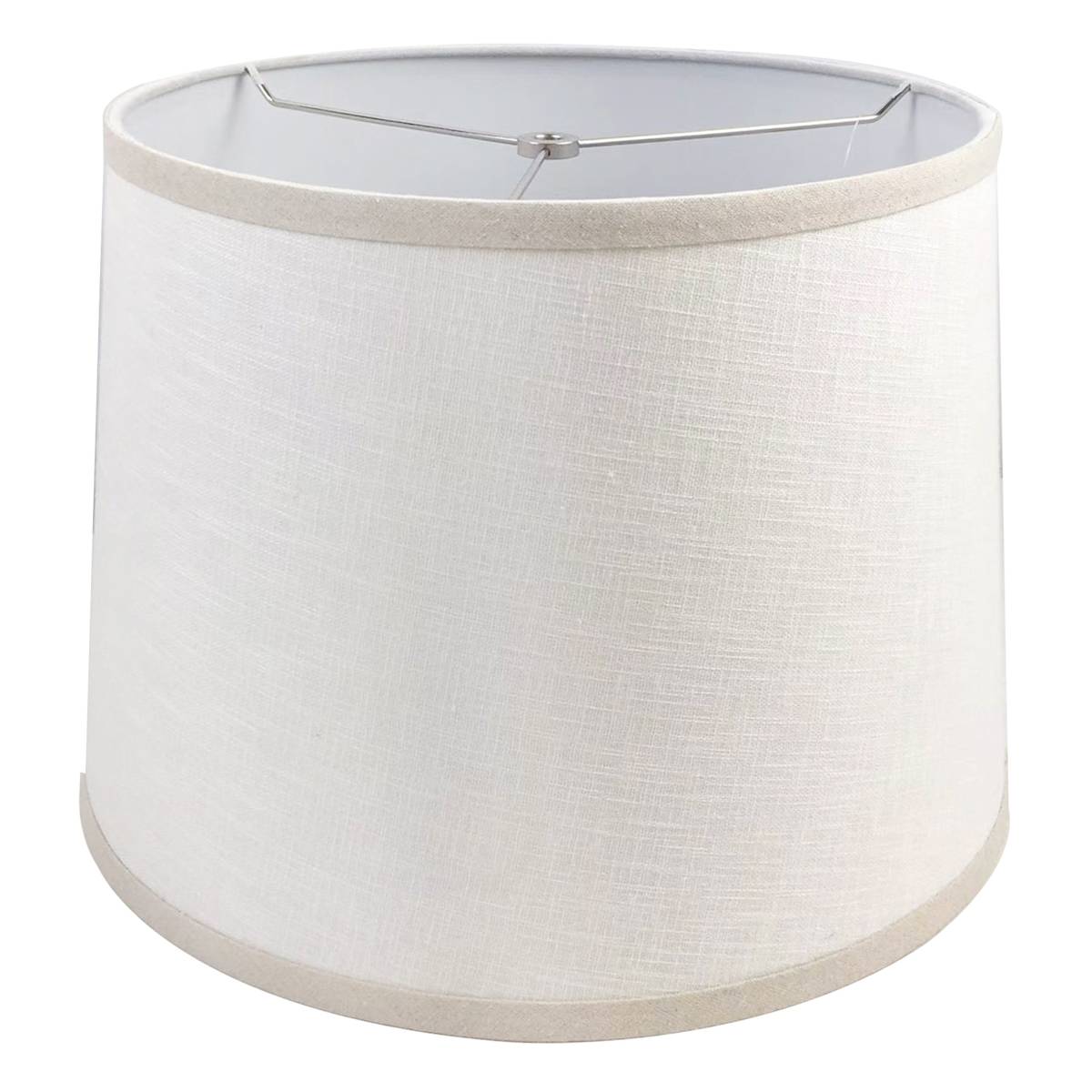 White Tan Trim Tapered Drum Lamp Shade Sold by at Home