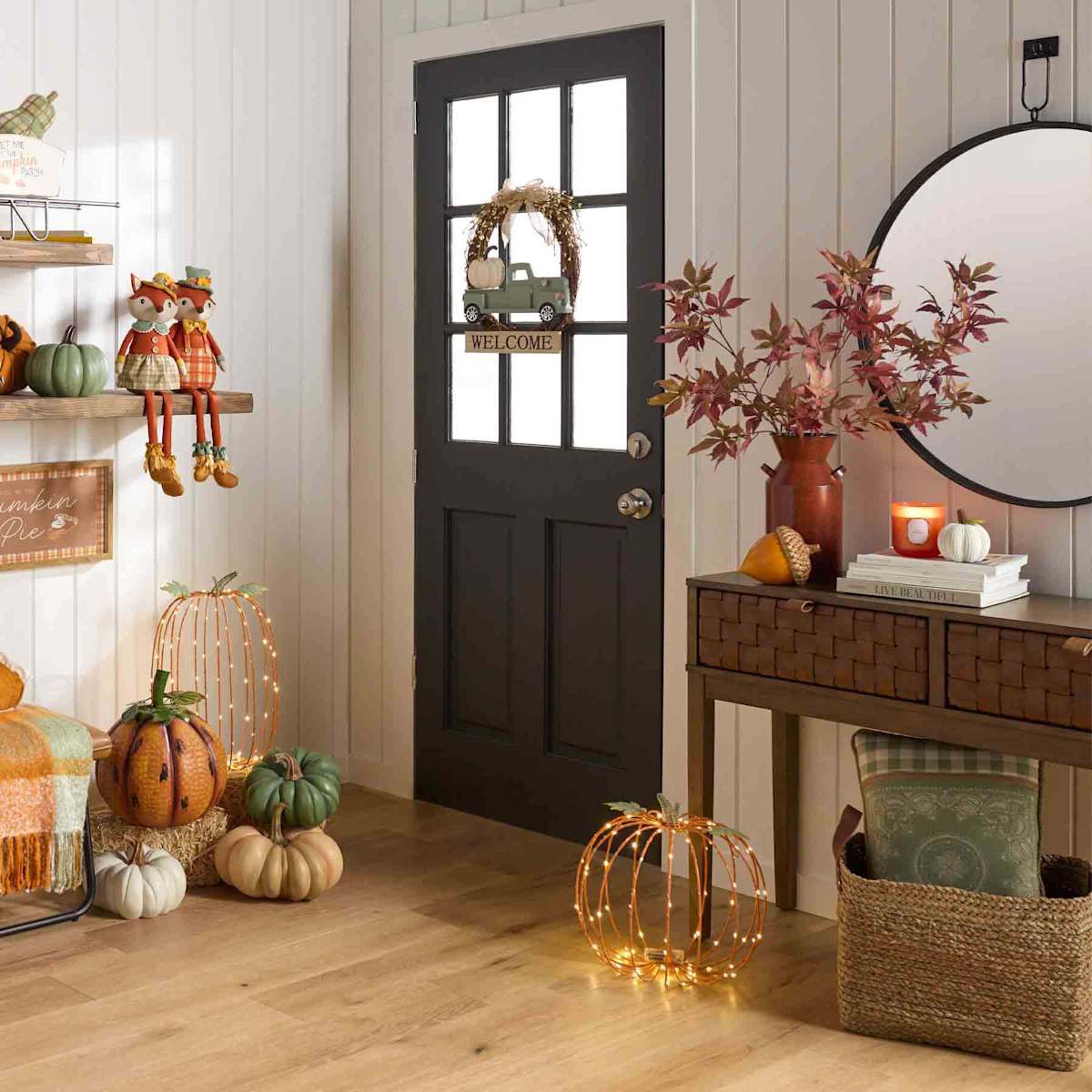 Homespun Harvest LED Orange Metal Pumpkin 19.5in | At Home