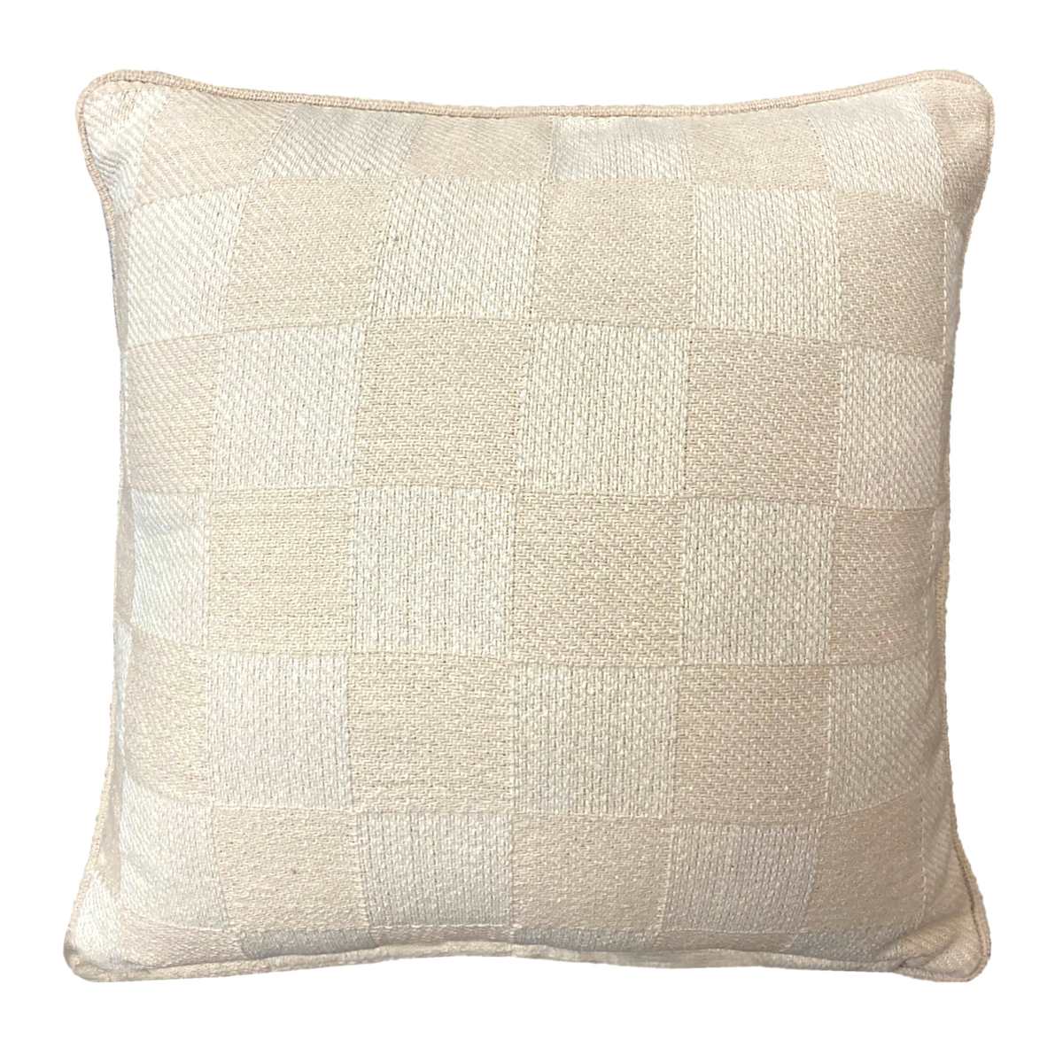 Honeybloom Taupe Mud Cloth Check Throw Pillow 18