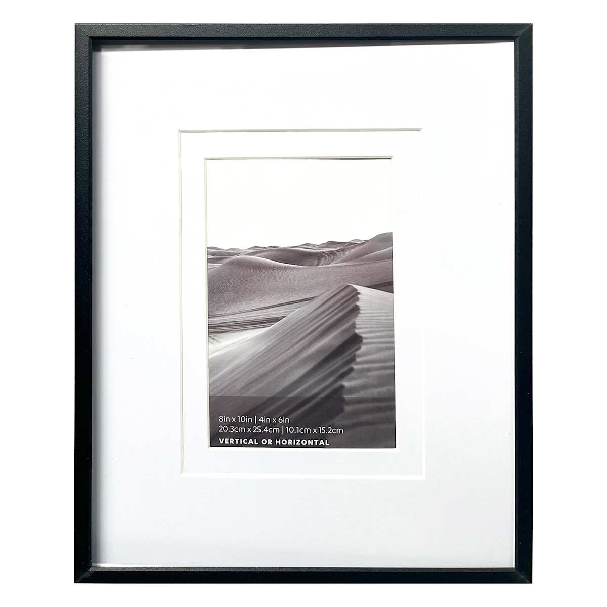 8x10 Black Thin Matted to 4x6 Wall Frame