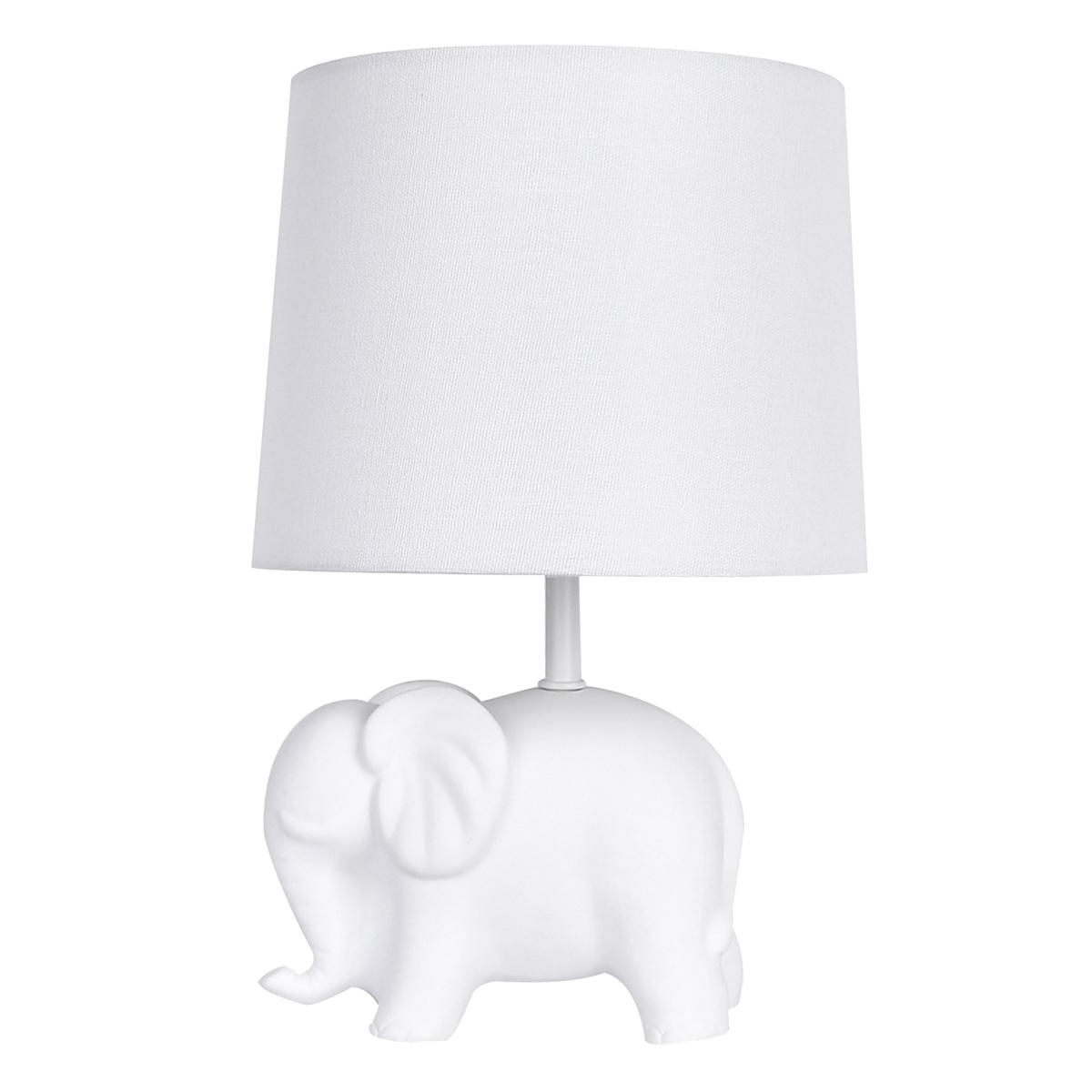 Tiny Dreamers White Ceramic Elephant Lamp with Shade 14