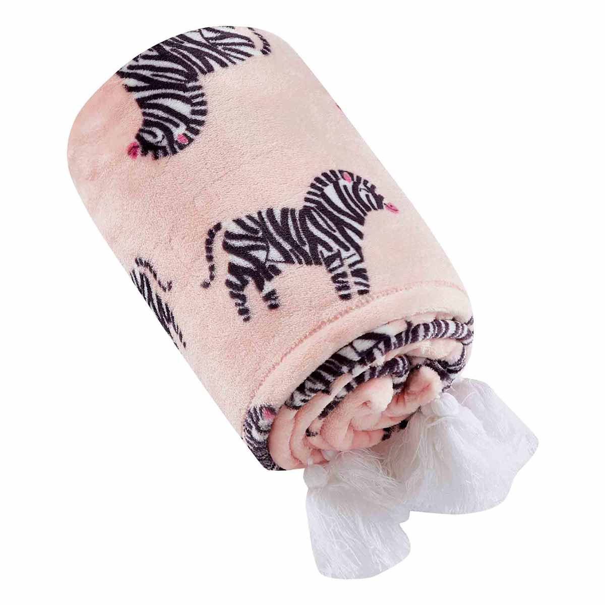 Pink zebra blanket best sale