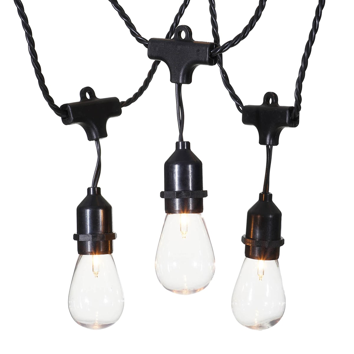 30 Count UL D40 Edison Bulb String Light Set with Black Wire