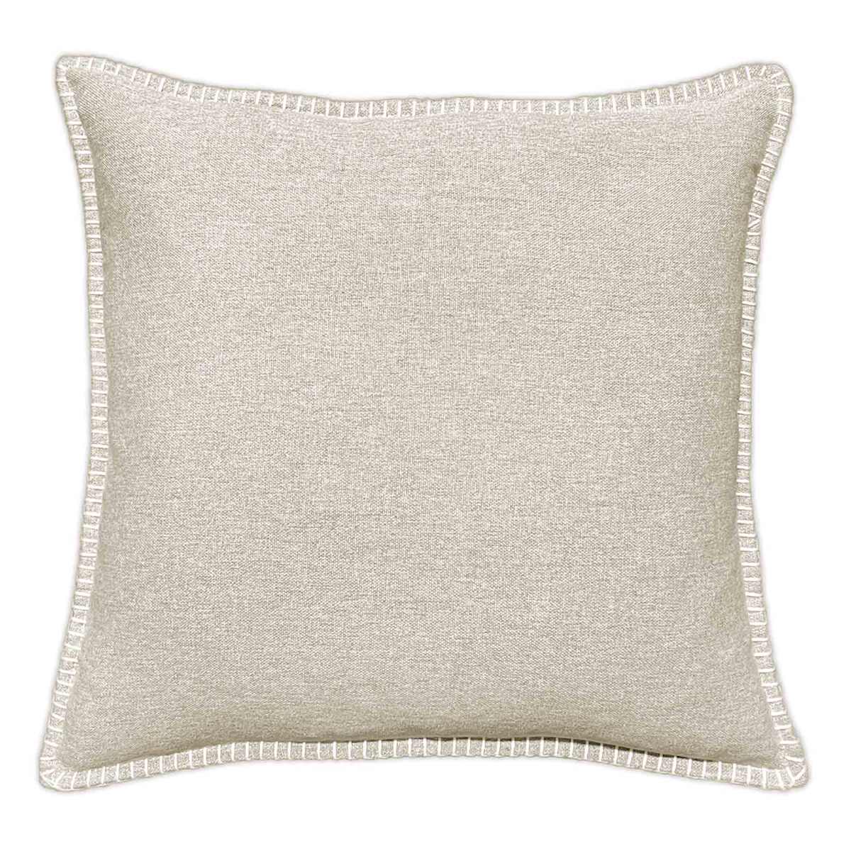 Taupe Heathered Whip Stitch Feather Filled Throw Pillow 18