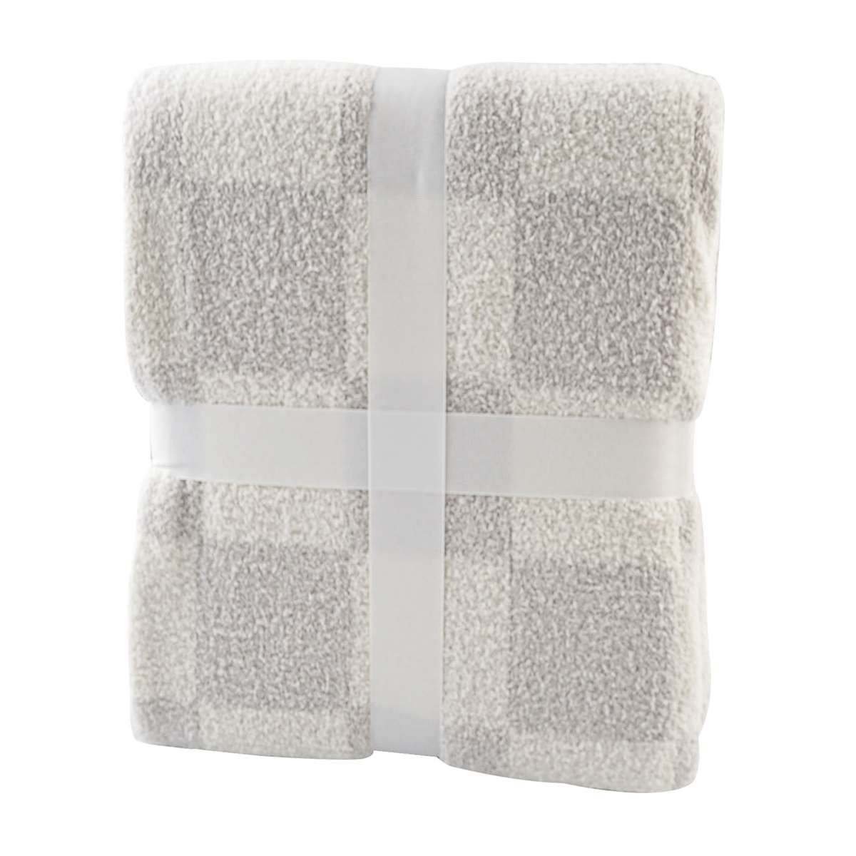 Honeybloom Grey Checkered Cozy Knit Throw Blanket 50x60