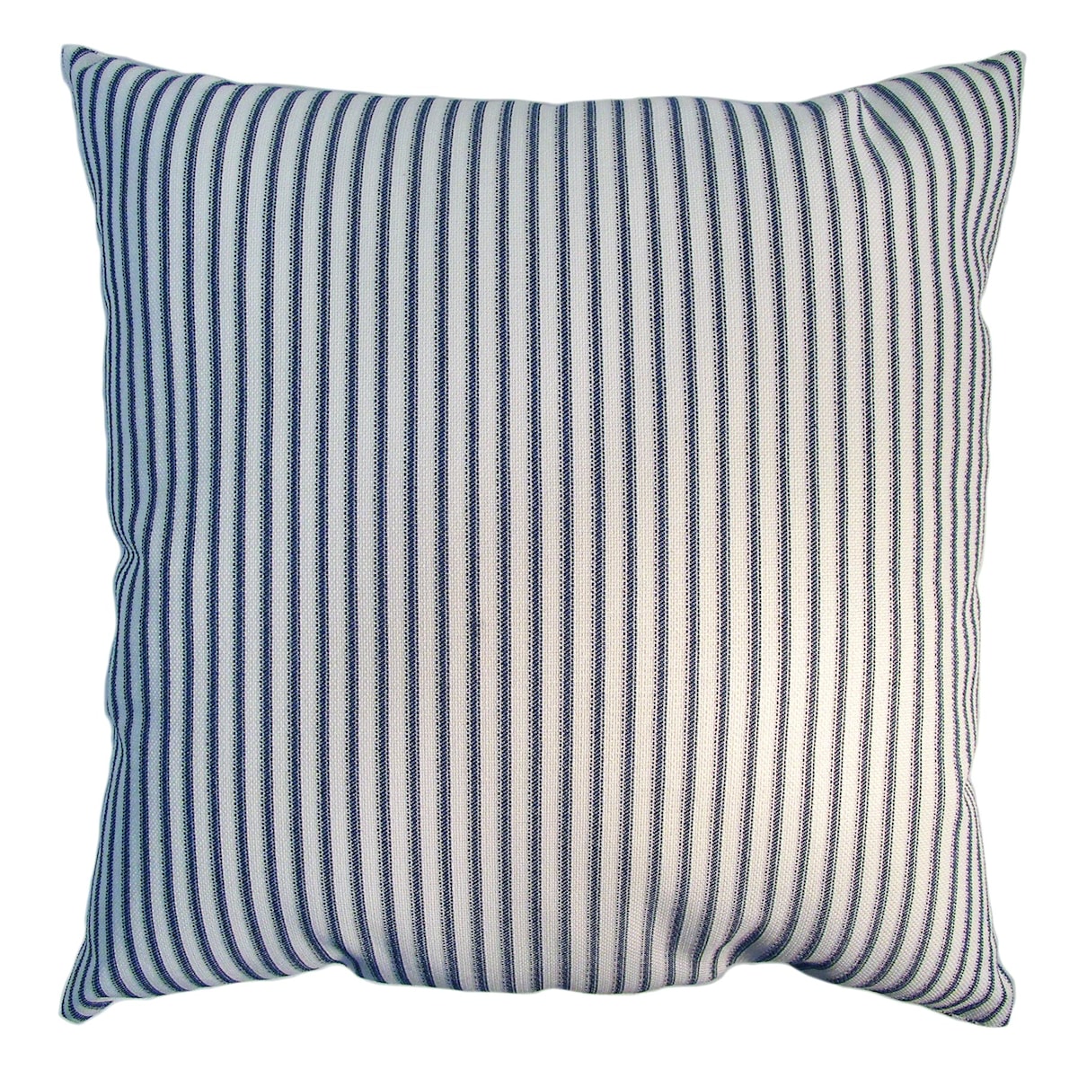 Navy blue ticking striped square oversized outdoor pillow At Home