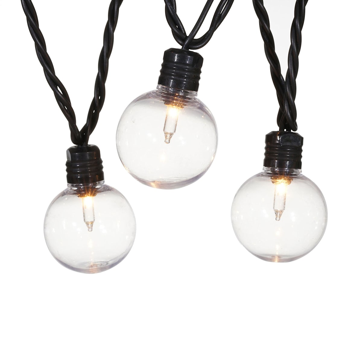 40 Count UL G40 Clear Globe String Light Set Black Wire