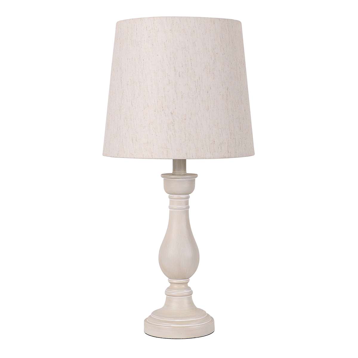 White lamp with white shade outlet