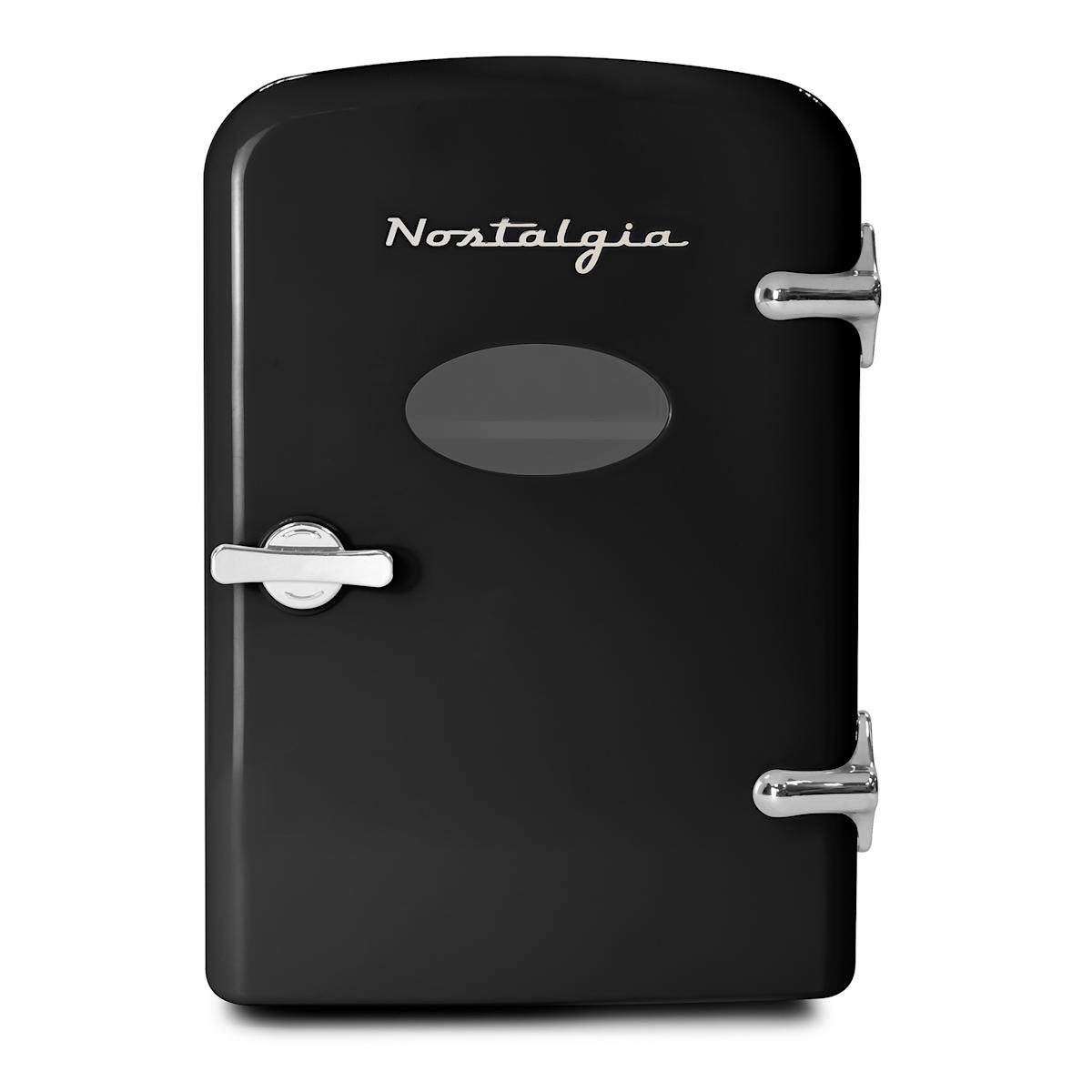 Nostalgia Retro 6 Can Personal Cooling and Heating Mini Refrigerator with Eraser Board