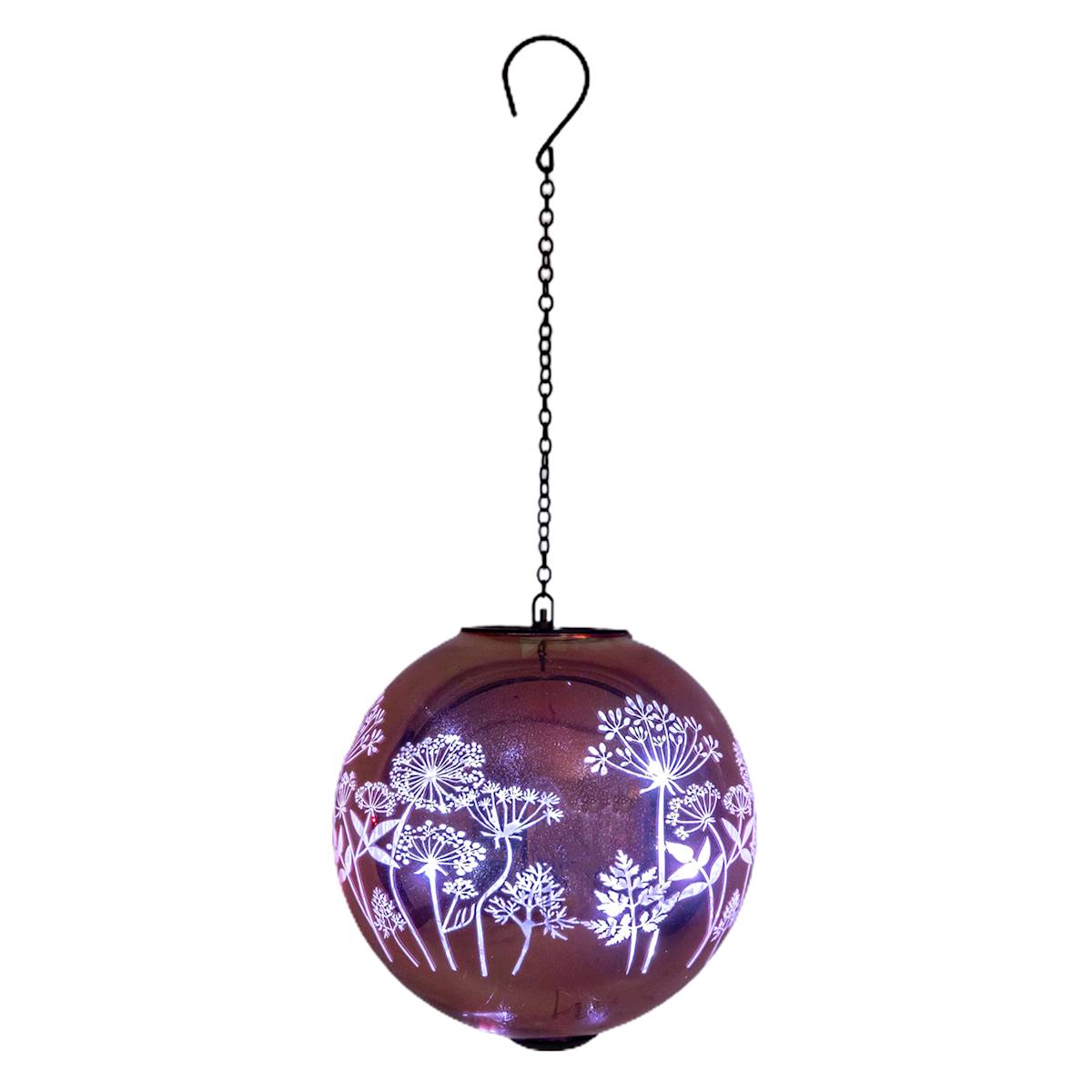 Pink Hanging Ball Solar Outdoor Lantern 18