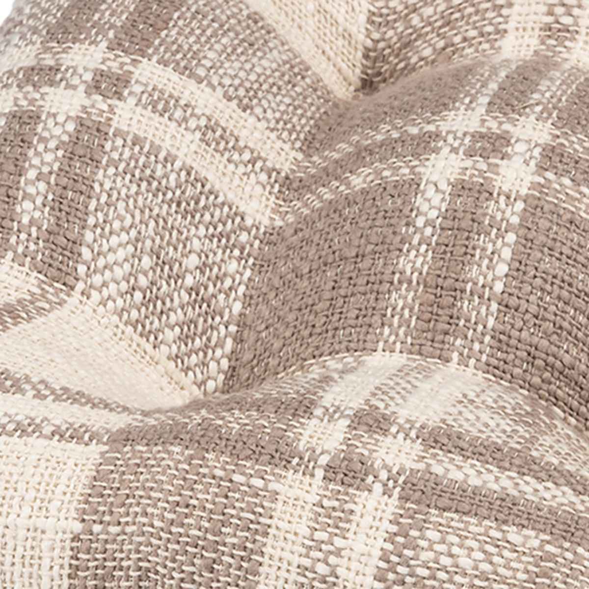 Farmhouse Natural Plaid Dining Chair Cushion