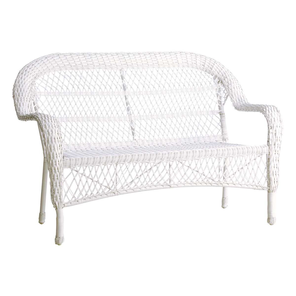 White wicker settee outlet