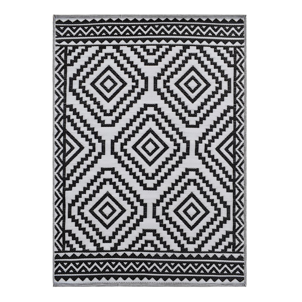オリジナル Plastic Design Diamond Black Outdoor Home At | 5x7 Rug, Area ラグ・カーペット