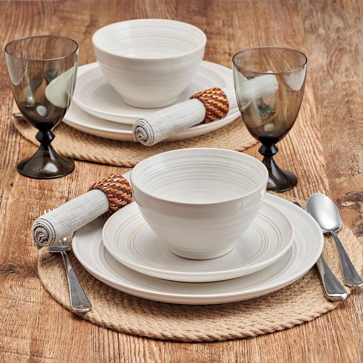 White stoneware dinner set cheap