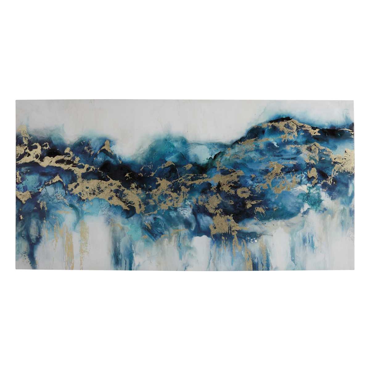 Light blue and gold wall art 2025
