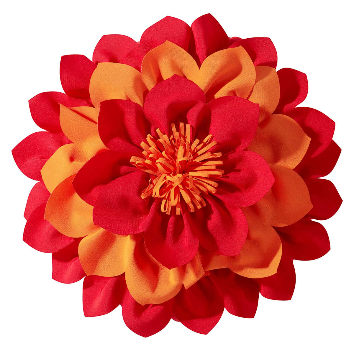 Orange multicolor petal round outdoor throw pillow At Home