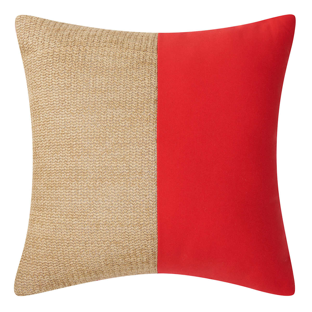 Coral Color Block Square Outdoor Throw Pillow 18