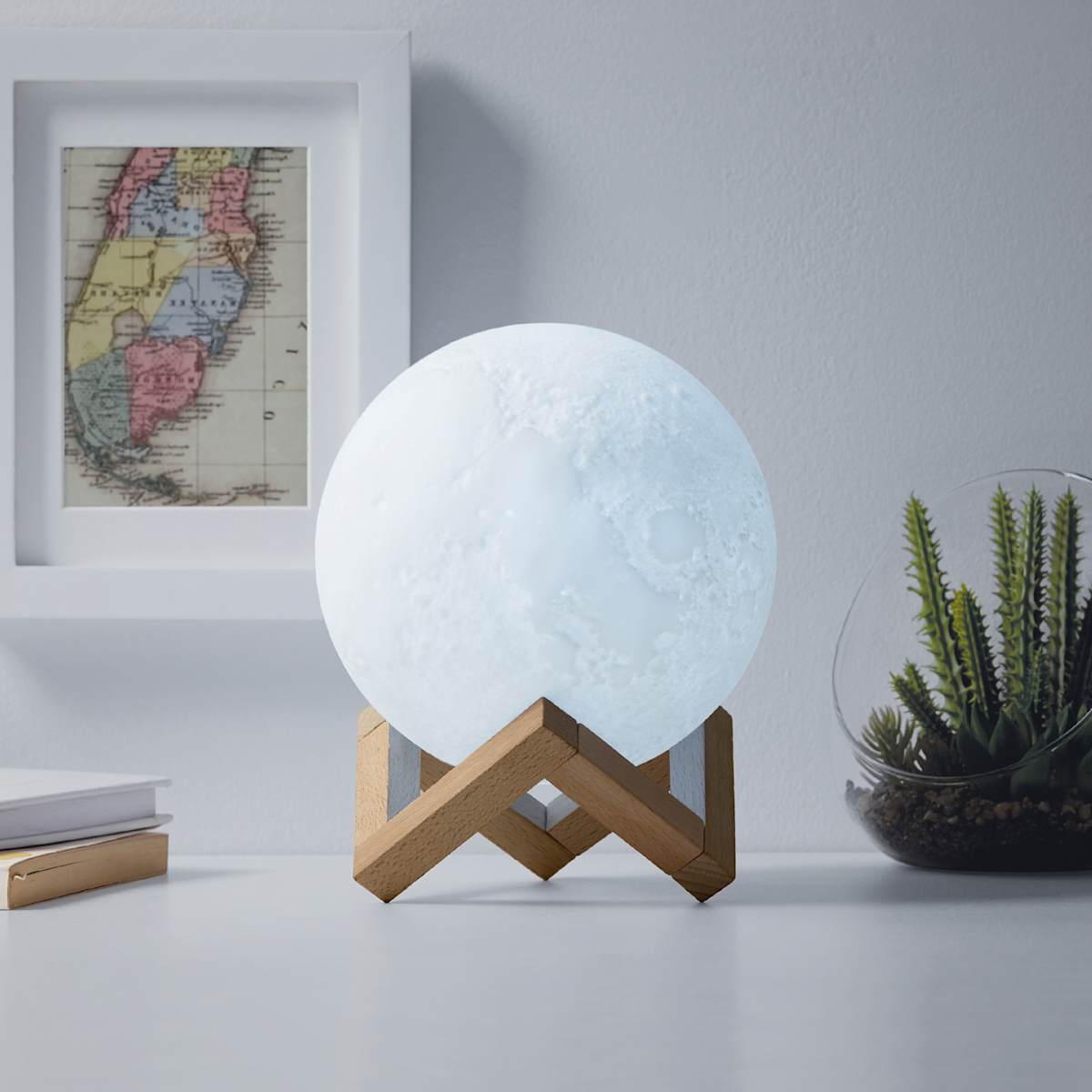 Merkury Innovations Light Up LED Moon Light White